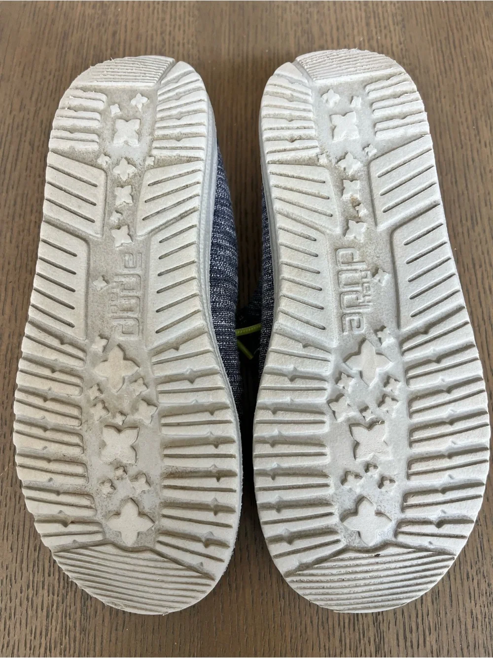 Hey Dude Kids Slip-On Sneakers in Heather Gray with Neon Yellow Lining